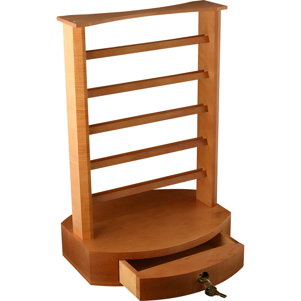 Functional and decorative wood racks for storage and oganization of game parts and components.  Racks such as pool cue racks and gun racks.