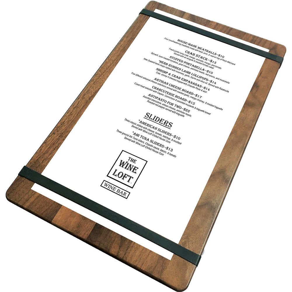 Small Rustic Wood Clipboard - Restaurant Menu Board - Check Presenter